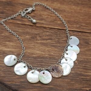 B2417 mother of‎ pearl medallion bracelet
